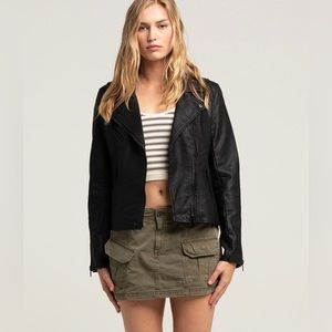 NWT Blank NYC Vegan Leather Moto Jacket Size XS Black
